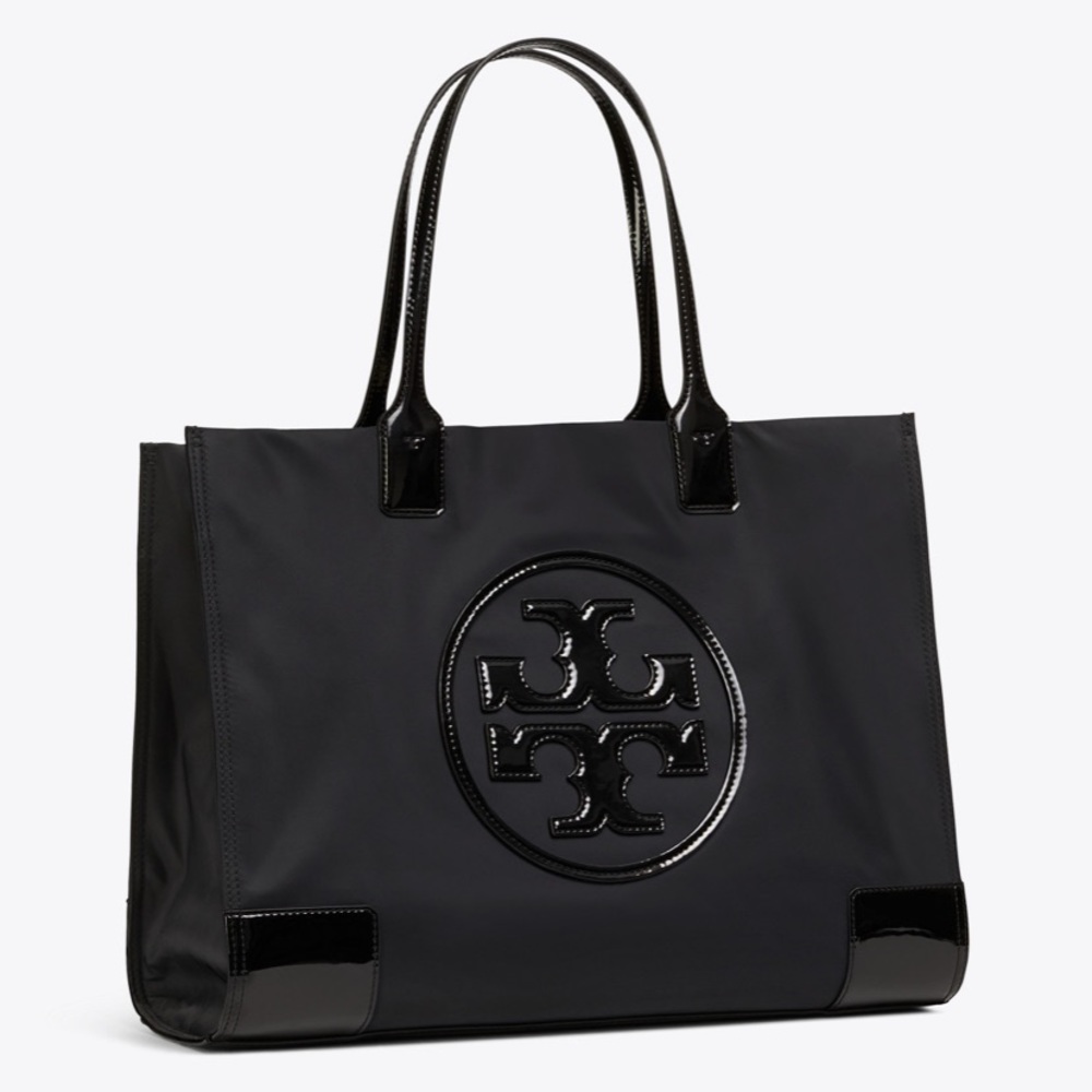Ella Patent Black tory burch tote